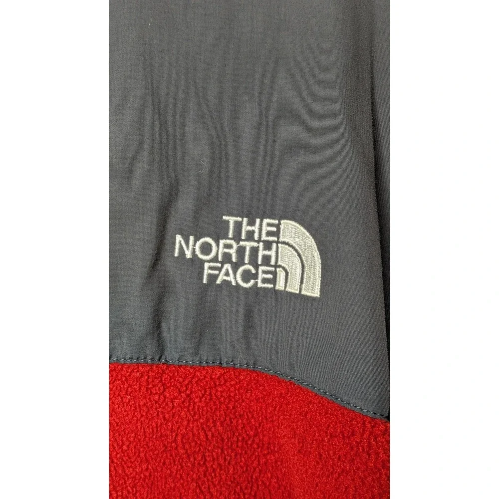 The North Face Men's Red Orange Gray Denali Fleece Full Zip Size Small Polartec‎